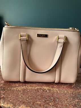 kate spade Pale Pink Saffiano Leather Satchel with Gold Hardware